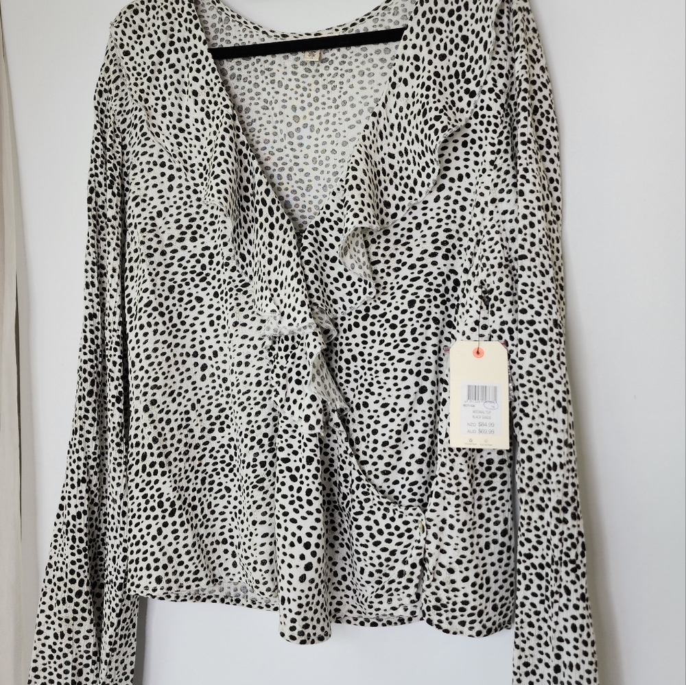 Billabong top crossover long sleeve blouse size 14 NWT - Picture 7 of 12